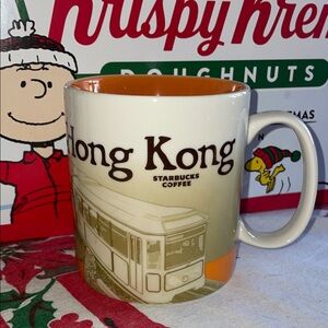 Starbucks Hong Kong Mug - Orange Interior with White Exterior